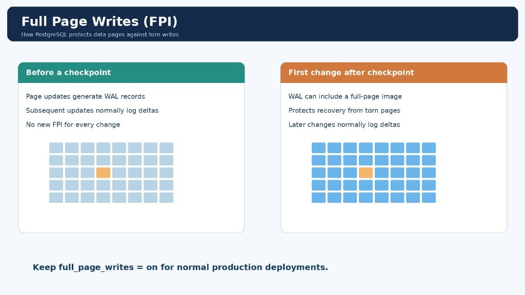 Full Page Writes (FPI) — How PostgreSQL protects data pages against torn writes
